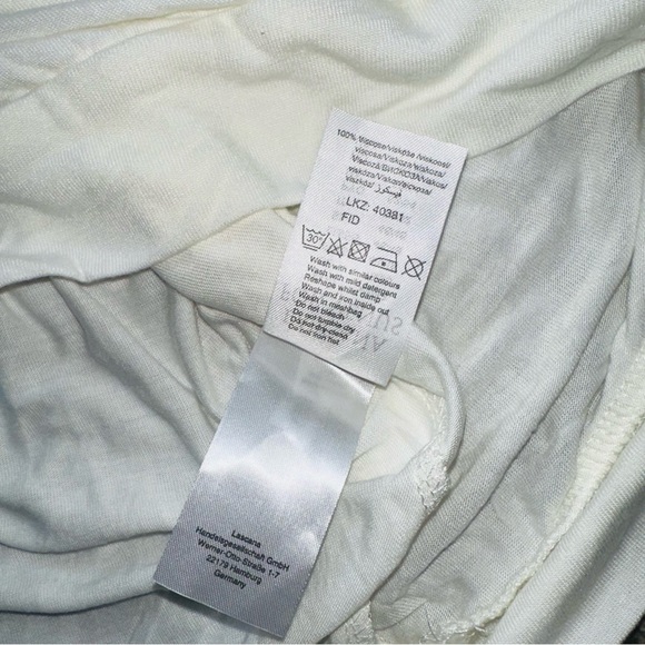 Venus Short Sleeve Top Cold Shoulder Tie Neutral Shirt Blouse Large L Solid - Picture 12 of 12